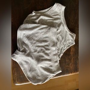 Shorts and top gray warmups- Bloch